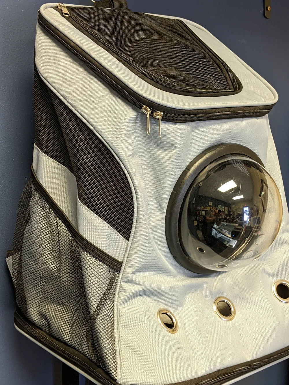 Backpack Cat Carrier - Grey & Black - 17